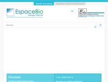 Tablet Screenshot of espacebio.fr